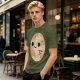 Olive T-Shirt With Cute Pluto Potato Character Graphic
