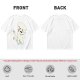 Olive T-Shirt With Angry Fluffy White Creature Swatting At Bee Print
