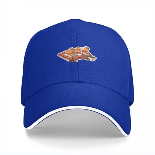 Black Baseball Cap With Cute Dumpling Food Illustration