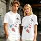 Olive T-Shirt With Melting Red White Blue Popsicle Print