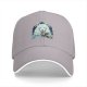 Black Baseball Cap With White Wolf And Moon Graphic Design