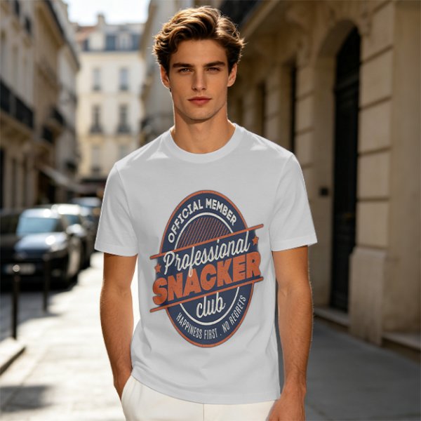 Olive T-Shirt with Professional Snacker Club Official Member Print