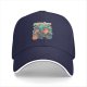 Black Baseball Cap with Psychedelic Ice Cream Monster Graphic Print