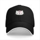 Black Baseball Cap With Pentagram Cat Graphic Design