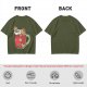 Olive T-Shirt With Cute Capybara In Christmas Hot Cocoa Mug Print