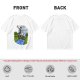 Olive T-shirt with Cartoon Boys Balancing on Log Over Stream