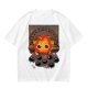 Olive t-shirt with Calcifer and soot sprites graphic print