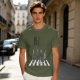 Olive T-Shirt With Anime Characters Crossing Crosswalk Print
