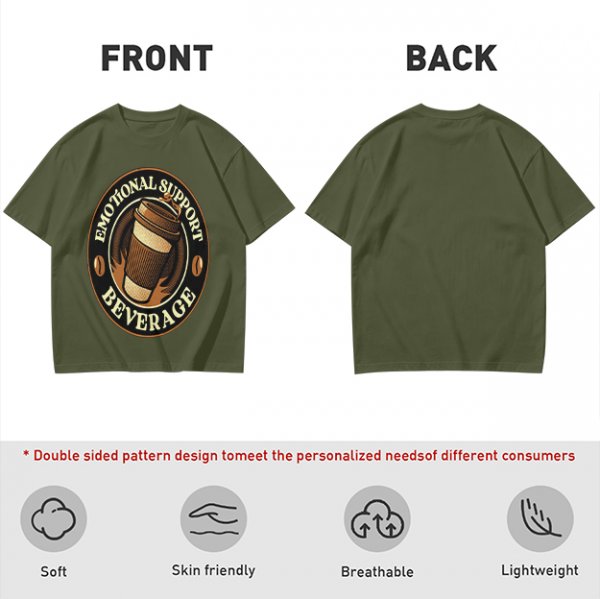 Emotional Support Beverage Coffee Lover Graphic T-Shirt