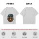 Oversized Army Green T-Shirt With Funny Tech Campfire Graphic