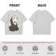Olive T-shirt with Sad Sitting Panda Graphic Print