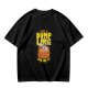 Olive green graphic t-shirt with dumpling pun and steamer illustration