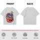 Halloween pumpkin ramen bowl with cute monster graphic t-shirt