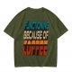 Olive Graphic T-Shirt with 'Functioning Because Of Coffee' Retro Print