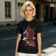 Olive T-shirt with Red Chinese Dragon and Cloud Graphic Print