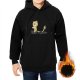 Black Hoodie With Cute Mummy Cat Graphic Design