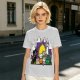 Olive T-Shirt With Halloween Themed Cute Cat Characters Print