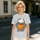 Olive Green T-Shirt With Stylized Beer Mug Graphic Print