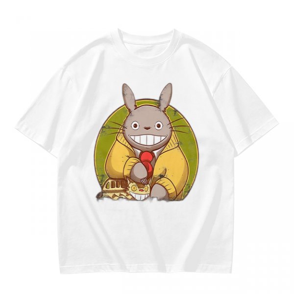 Totoro in Yellow Cardigan with Catbus Graphic T-Shirt