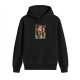 Black Hoodie With Uncle Iroh Themed Graphic Print