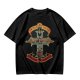 Olive graphic t-shirt with swords n sorcery appetite for sacrifice cross design