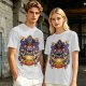 Olive T-Shirt With Pirate Beholder Monster And Treasure Chest Art