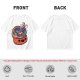 Halloween pumpkin ramen bowl with cute monster graphic t-shirt