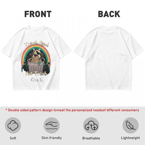 Trash Can Not Trash Raccoon Rainbow Graphic T-Shirt
