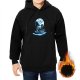 Black hoodie with moonlit fantasy character graphic print