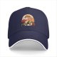 Black Baseball Cap With Anime Straw Hat And Sunflower Print