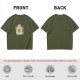 Olive Green T-Shirt With Cute Totoro And Leaf Print