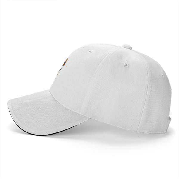Black baseball cap with fantasy cat adventure graphic print