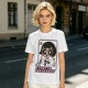 Olive green graphic t-shirt with Powerpuff-style character and 'I Want To Break Free' text