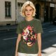 Olive T-Shirt with Halloween Axolotl Candy Corn Art
