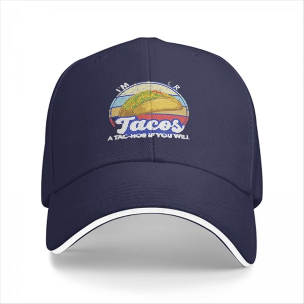 I'm Here For Tacos A Tac-Hoe If You Will Black Baseball Cap