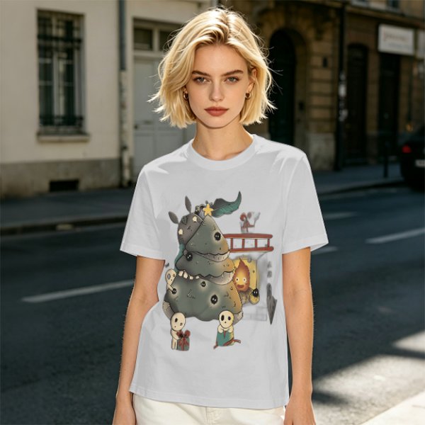 Studio Ghibli Fantasy Creature Graphic T-Shirt Design