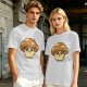 Olive Green T-Shirt With Cute Mushroom Skull Graphic