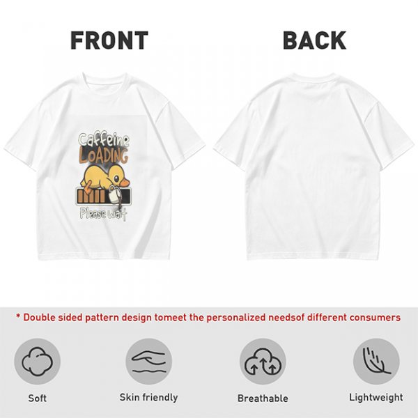 Caffeine Loading Duck Graphic T-Shirt for Coffee Lovers