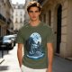Olive T-Shirt With Dragon Rider Moonlit Fantasy Art Print
