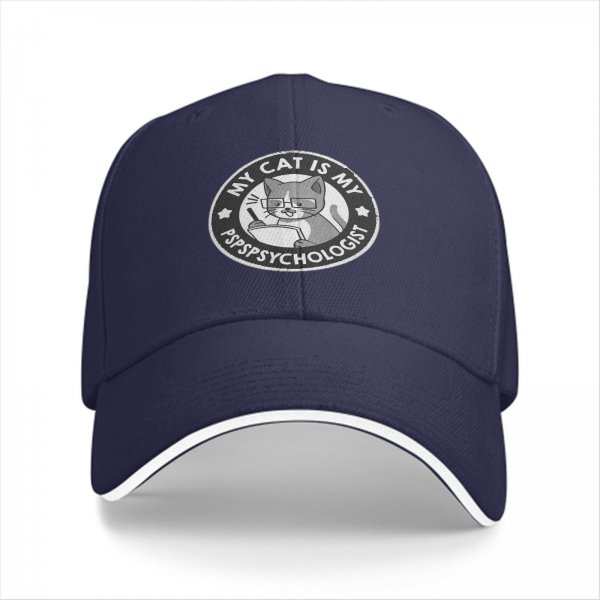 My Cat Is My Pspspsychologist Black Baseball Cap