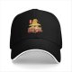 Black Baseball Cap With Anime Silhouette Art Print