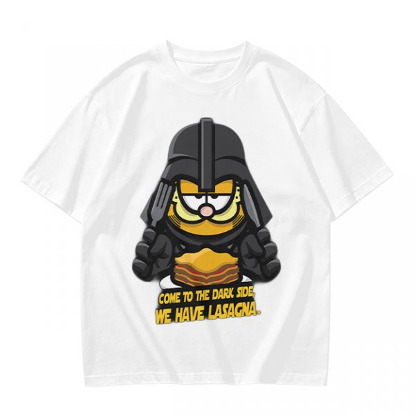 Garfield Darth Vader T-Shirt Come To The Dark Side We Have Lasagna