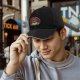 Black Baseball Cap With Devil In Coffee Cup Graphic