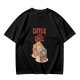 Catflix and Chill Orange Cat Watching TV Graphic T-Shirt