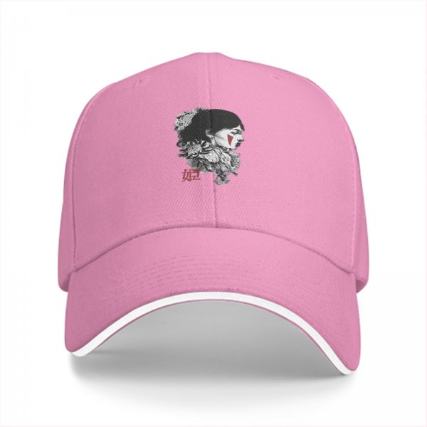 Black baseball cap with warrior woman profile graphic