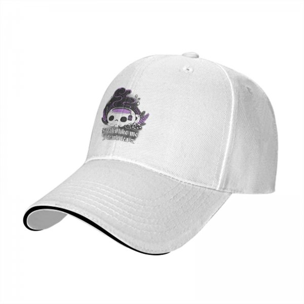 Freaks Like Me Drink Tea Skull Graphic Black Baseball Cap