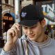 Black Baseball Cap With Cute Husky Holding Pupcakes Art