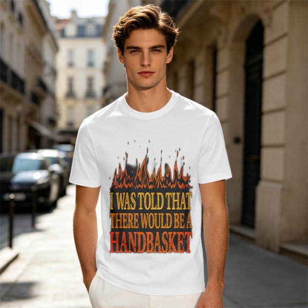 I Was Told There Would Be A Handbasket Flame Graphic T-Shirt