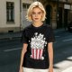 Olive T-Shirt With Cute Kitten Popcorn Bucket Graphic
