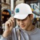 Black Baseball Cap With Turquoise Ancient Wise Man Face Art Print